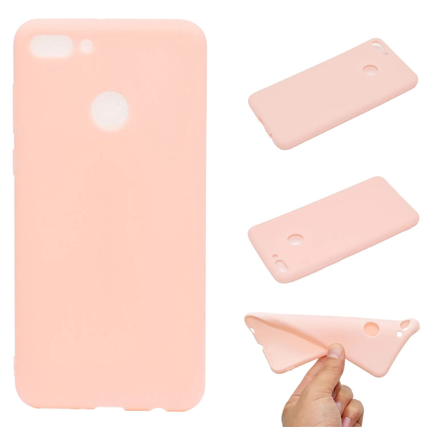 for HUAWEI Y9 2018 Lovely Candy Color Matte TPU Anti-scratch Non-slip Protective Cover Back Case Navy