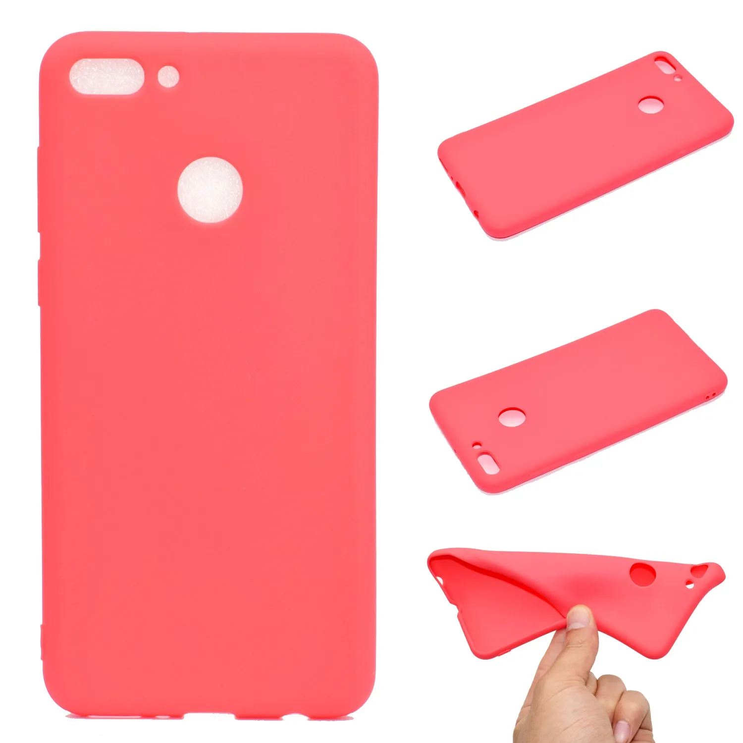 for HUAWEI Y9 2018 Lovely Candy Color Matte TPU Anti-scratch Non-slip Protective Cover Back Case Navy