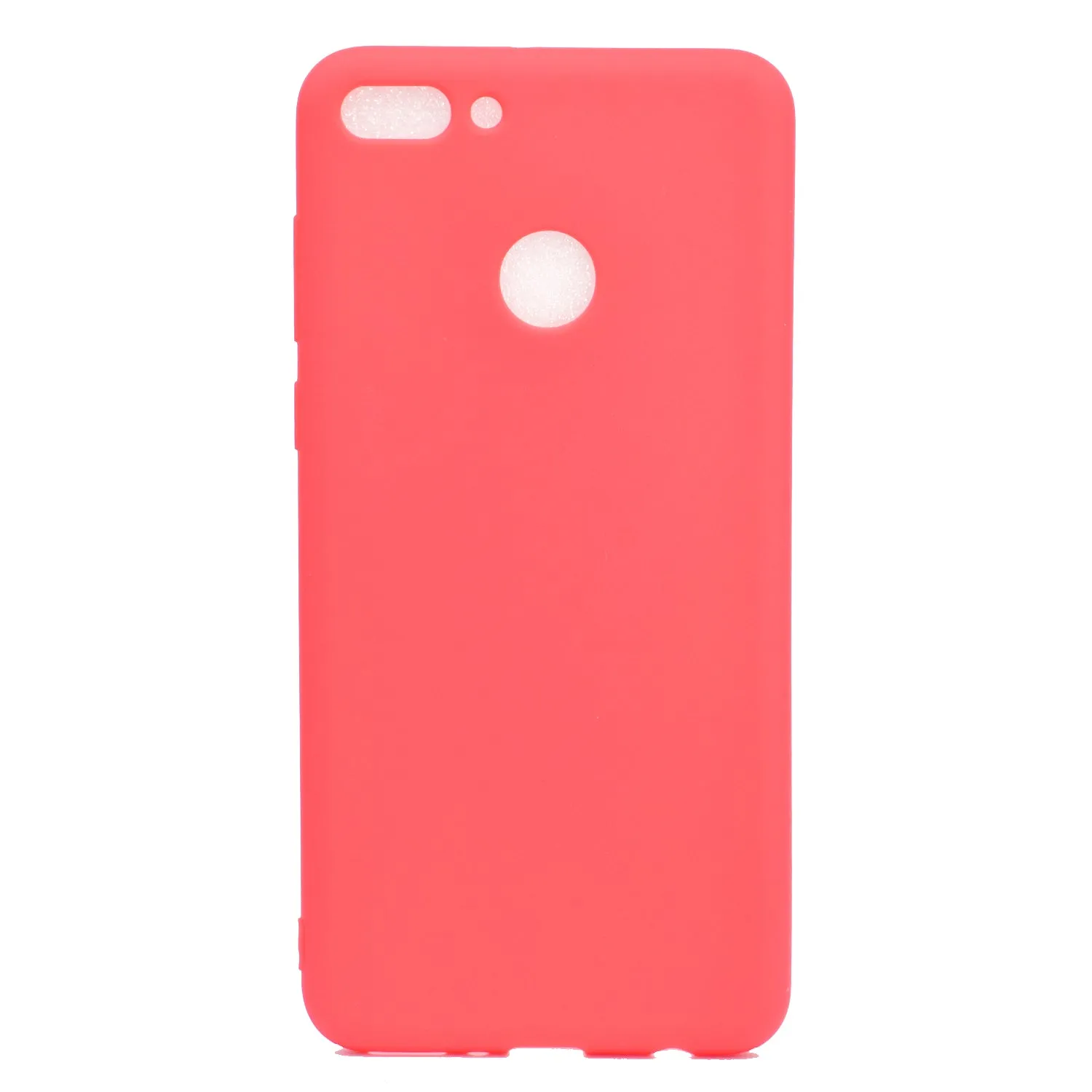 for HUAWEI Y9 2018 Lovely Candy Color Matte TPU Anti-scratch Non-slip Protective Cover Back Case red