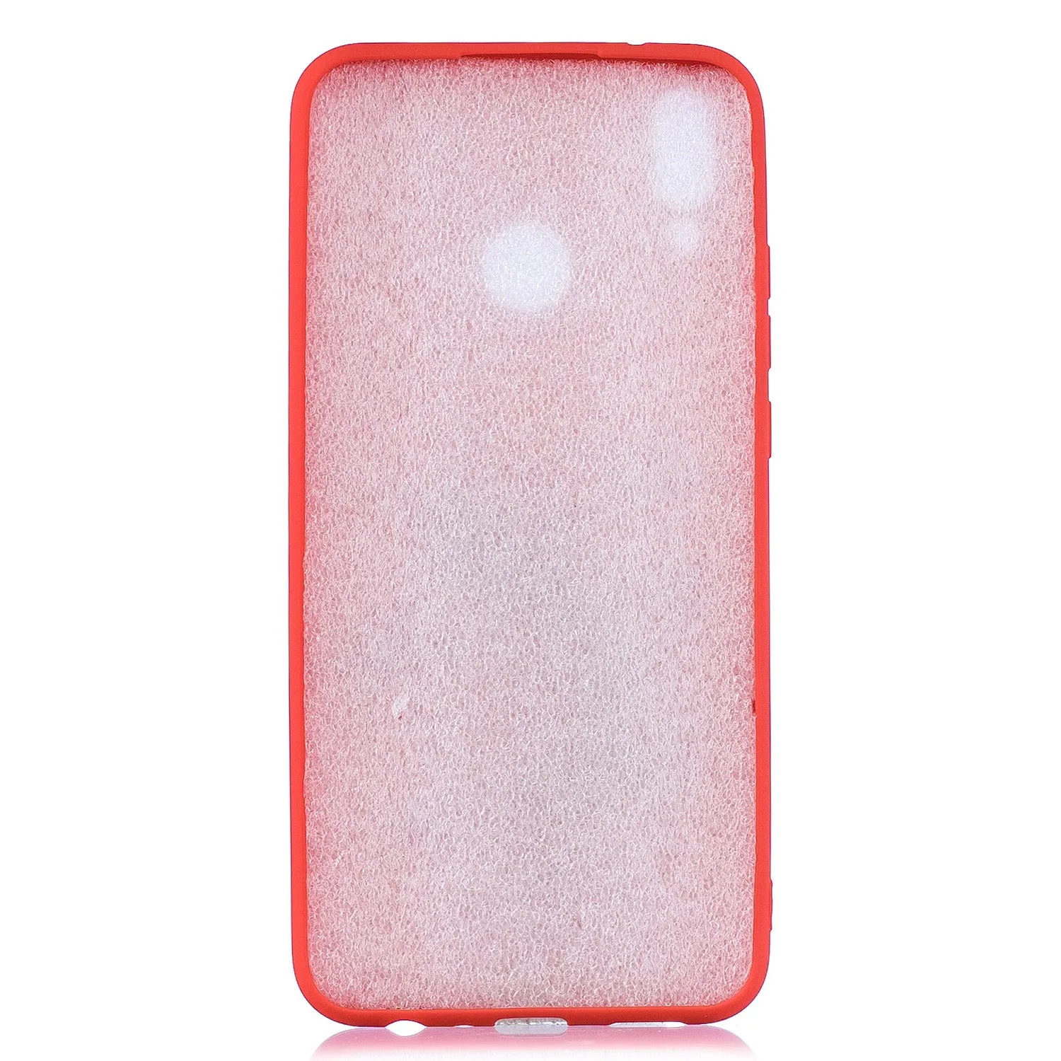 For HUAWEI Y9 2019 Cartoon Lovely Coloured Painted Soft TPU Back Cover Non-slip Shockproof Full Protective Case with Lanyard red