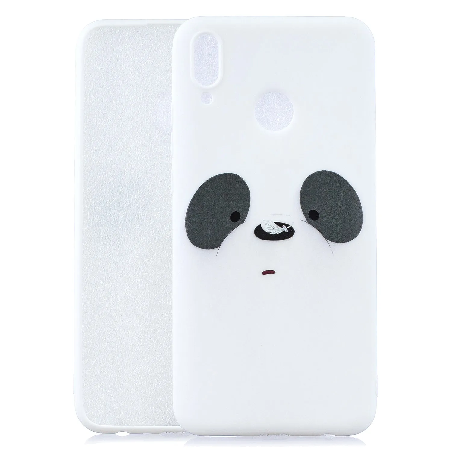 For HUAWEI Y9 2019 Cartoon Lovely Coloured Painted Soft TPU Back Cover Non-slip Shockproof Full Protective Case with Lanyard sapphire