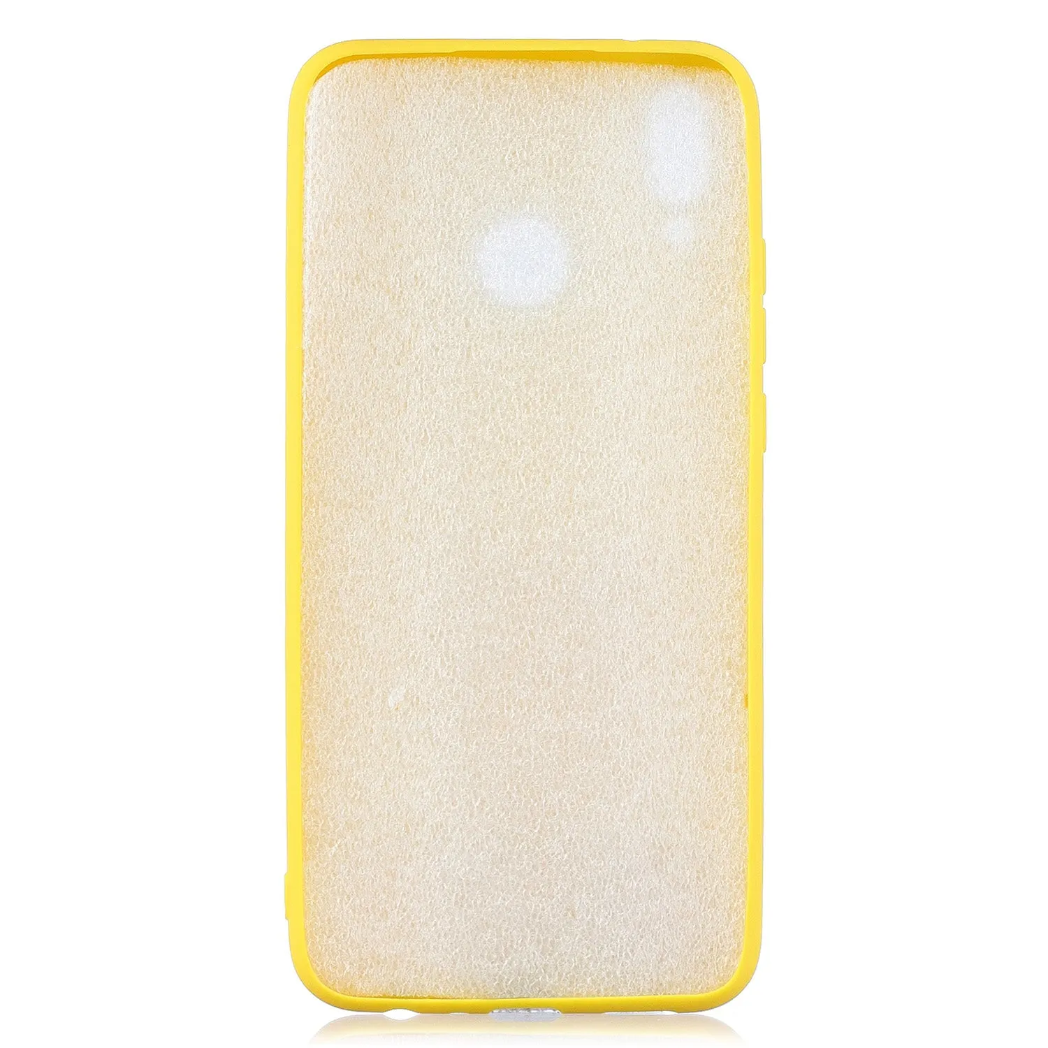 For HUAWEI Y9 2019 Cartoon Lovely Coloured Painted Soft TPU Back Cover Non-slip Shockproof Full Protective Case with Lanyard yellow