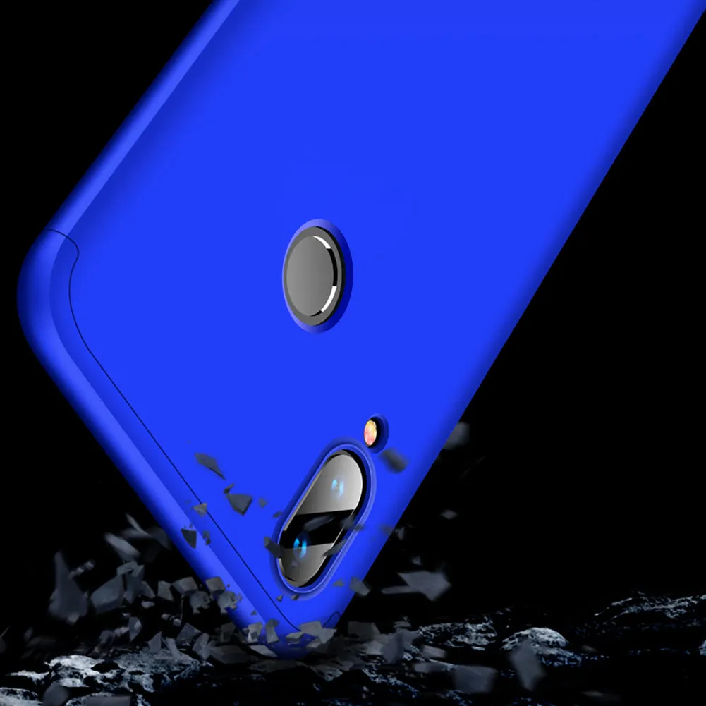 for HUAWEI Y9 2019 Ultra Slim PC Back Cover Non-slip Shockproof 360 Degree Full Protective Case blue_HUAWEI Y9 2019