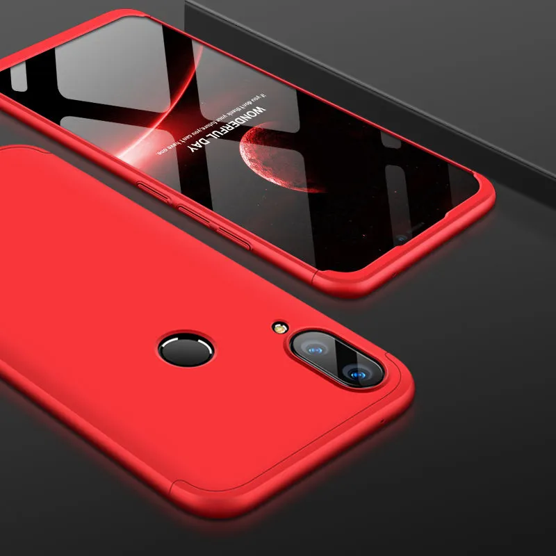 for HUAWEI Y9 2019 Ultra Slim PC Back Cover Non-slip Shockproof 360 Degree Full Protective Case red_HUAWEI Y9 2019