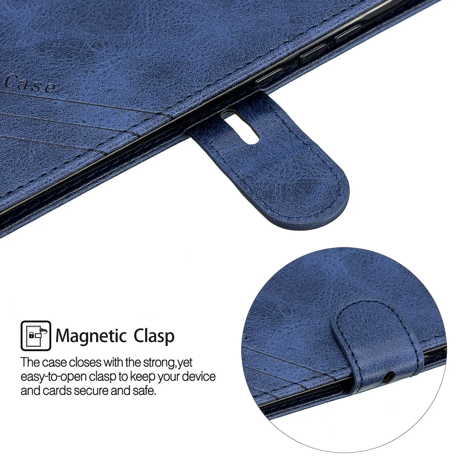 For HUAWEI Y9 Prime 2019-P Smart Z Solid Color Denim Grain Front Buckle Mobile Phone Cover Bracket black