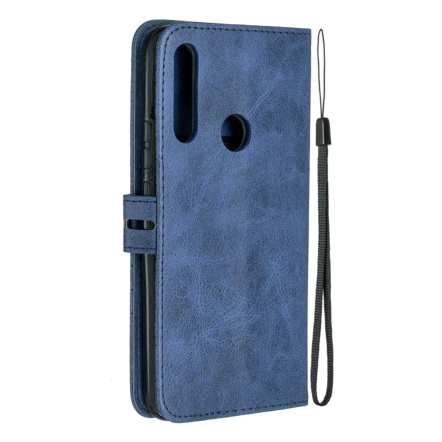 For HUAWEI Y9 Prime 2019-P Smart Z Solid Color Denim Grain Front Buckle Mobile Phone Cover Bracket black