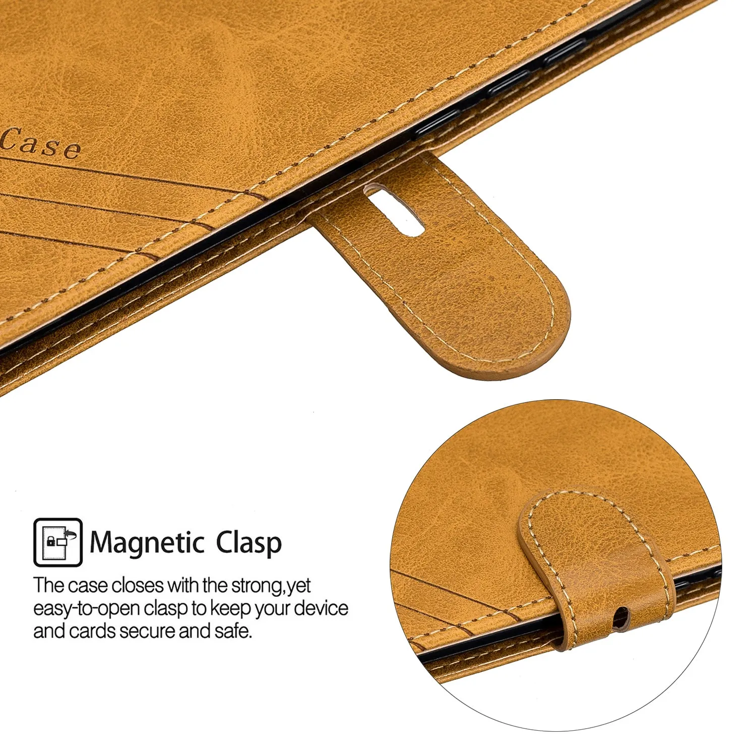For HUAWEI Y9 Prime 2019-P Smart Z Solid Color Denim Grain Front Buckle Mobile Phone Cover Bracket yellow