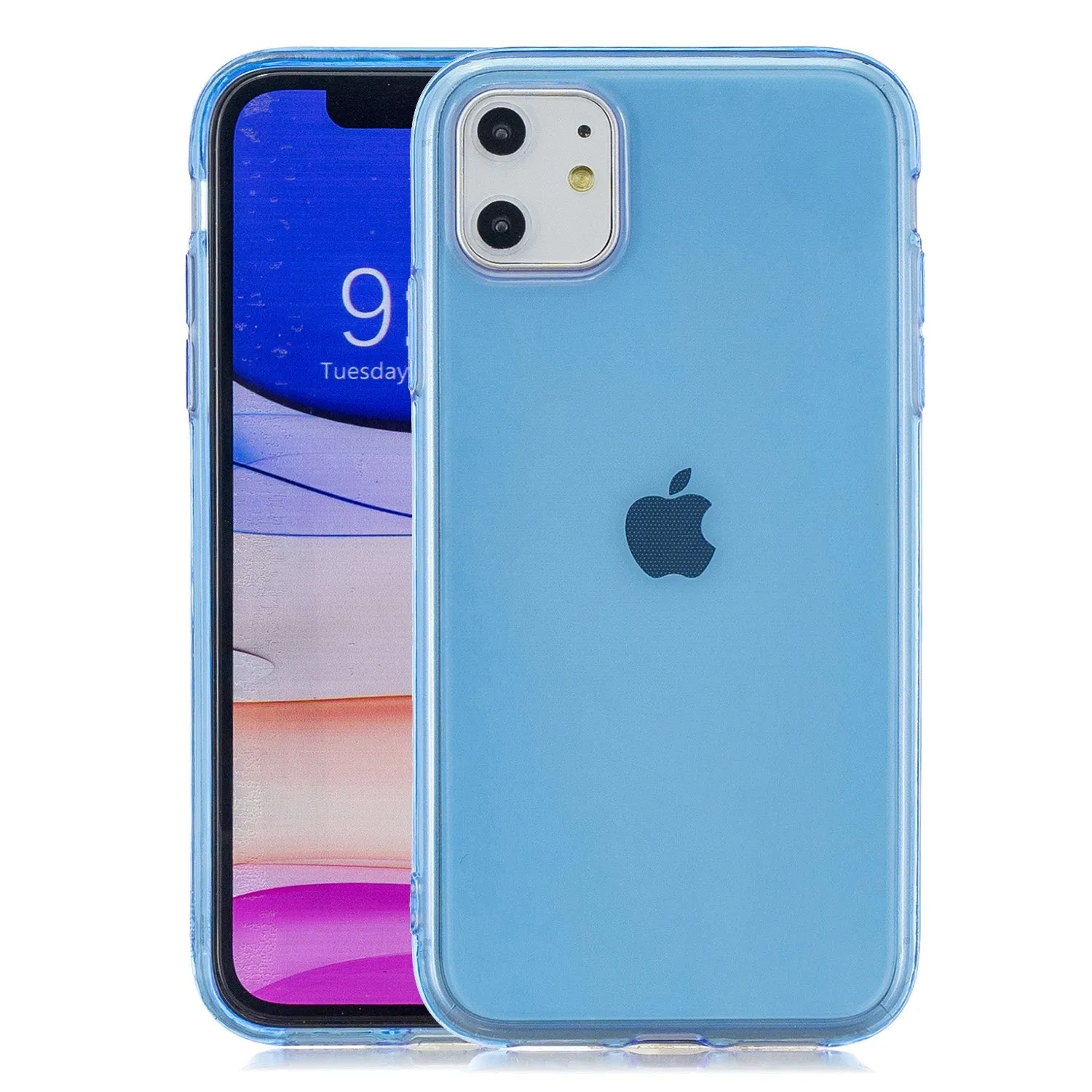 for iPhone 11 / 11 Pro / 11 Pro Max Clear Colorful TPU Back Cover Cellphone Case Shell Red