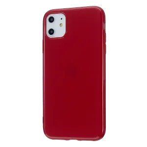 For iPhone 11/11 Pro/11 Pro Max Smartphone Cover Slim Fit Glossy TPU Phone Case Full Body Protection Shell Rose red