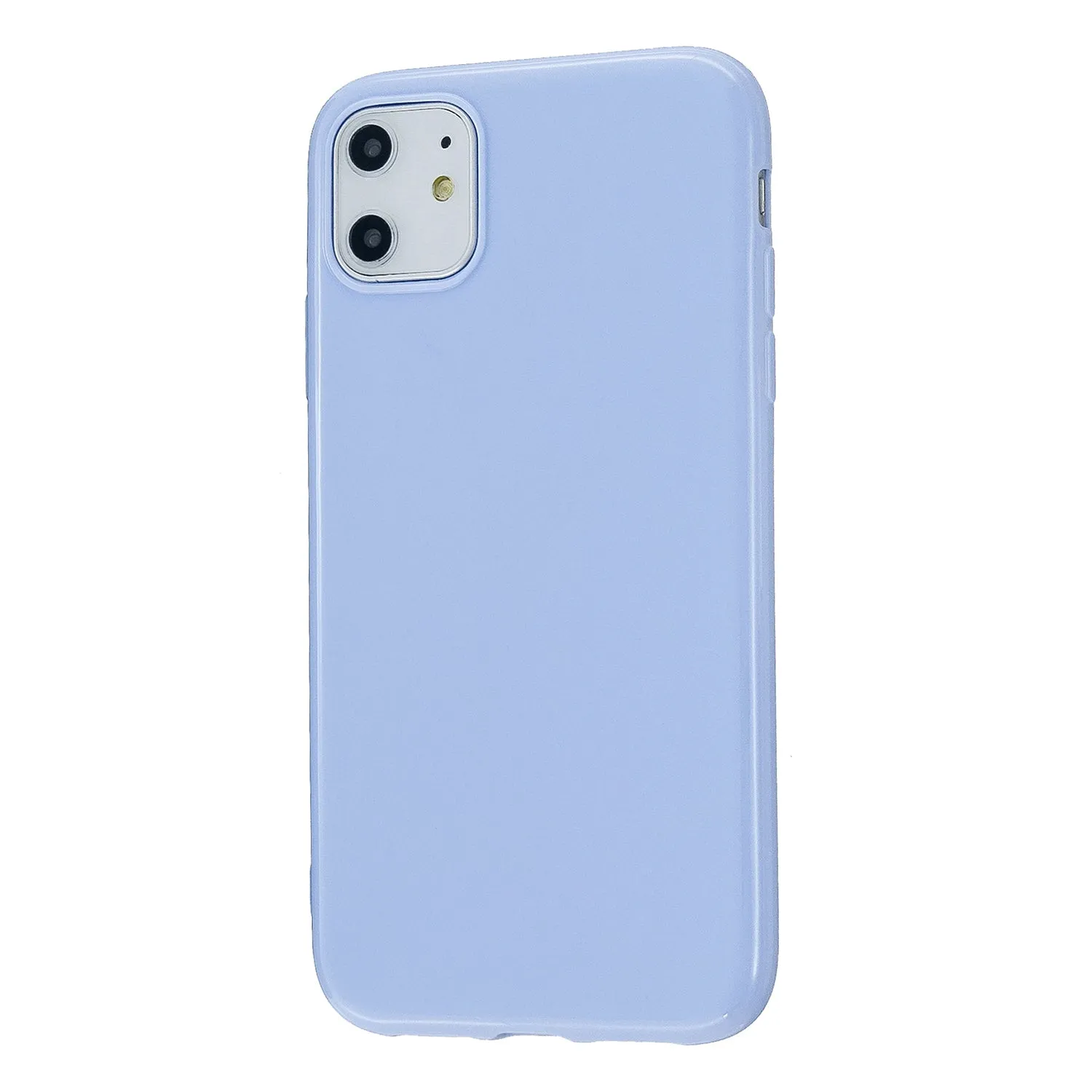 For iPhone 11/11 Pro/11 Pro Max Smartphone Cover Slim Fit Glossy TPU Phone Case Full Body Protection Shell Taro purple