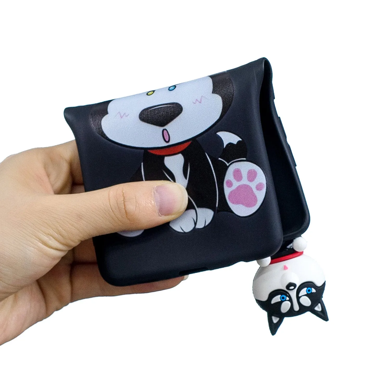 For iPhone 5/5S/SE 3D Cartoon Lovely Coloured Painted Soft TPU Back Cover Non-slip Shockproof Full Protective Case cute husky