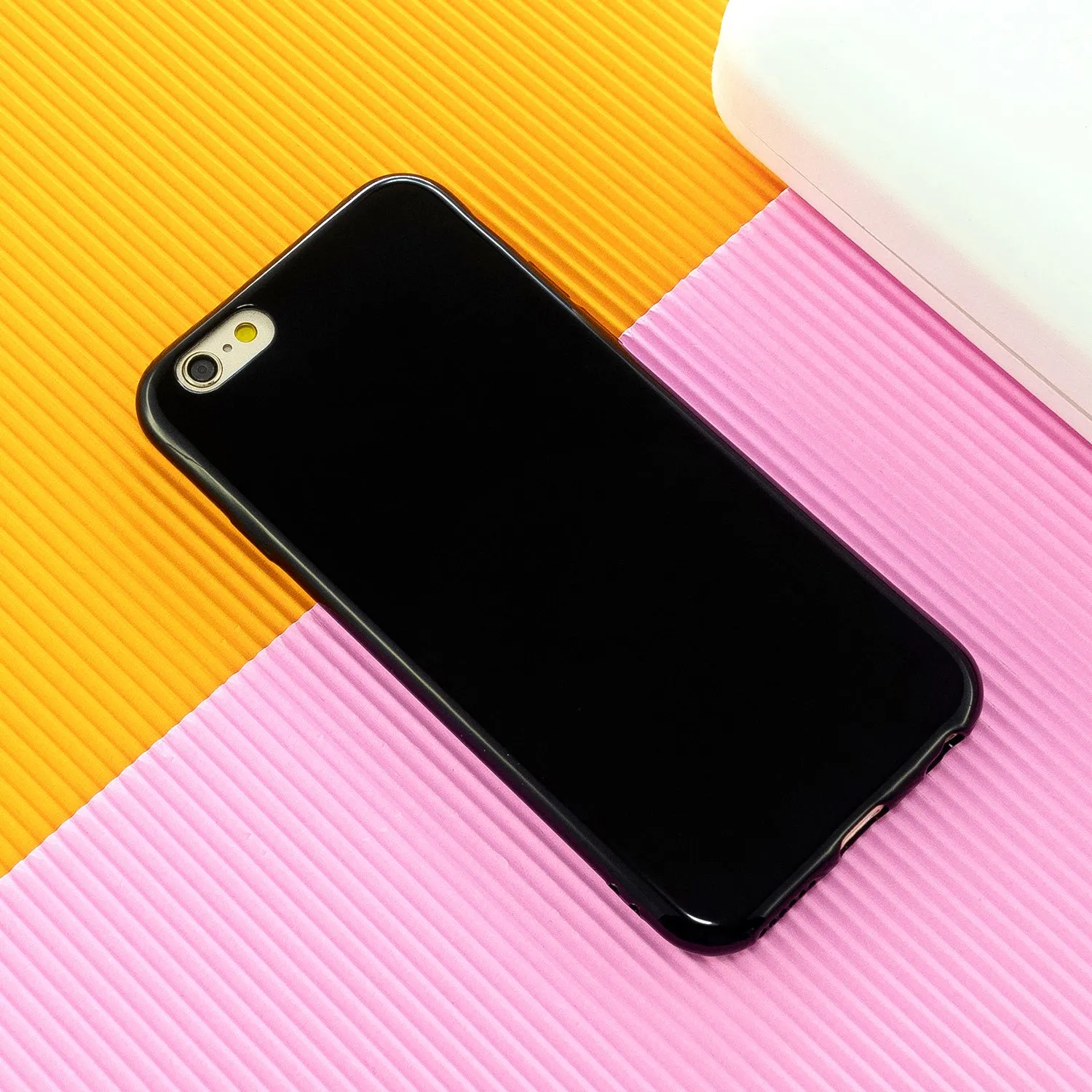 For iPhone 5/5S/SE/6/6S/6 Plus/6S Plus/7/8/7 Plus/8 Plus Cellphone Cover Soft TPU Bumper Protector Phone Shell Bright black