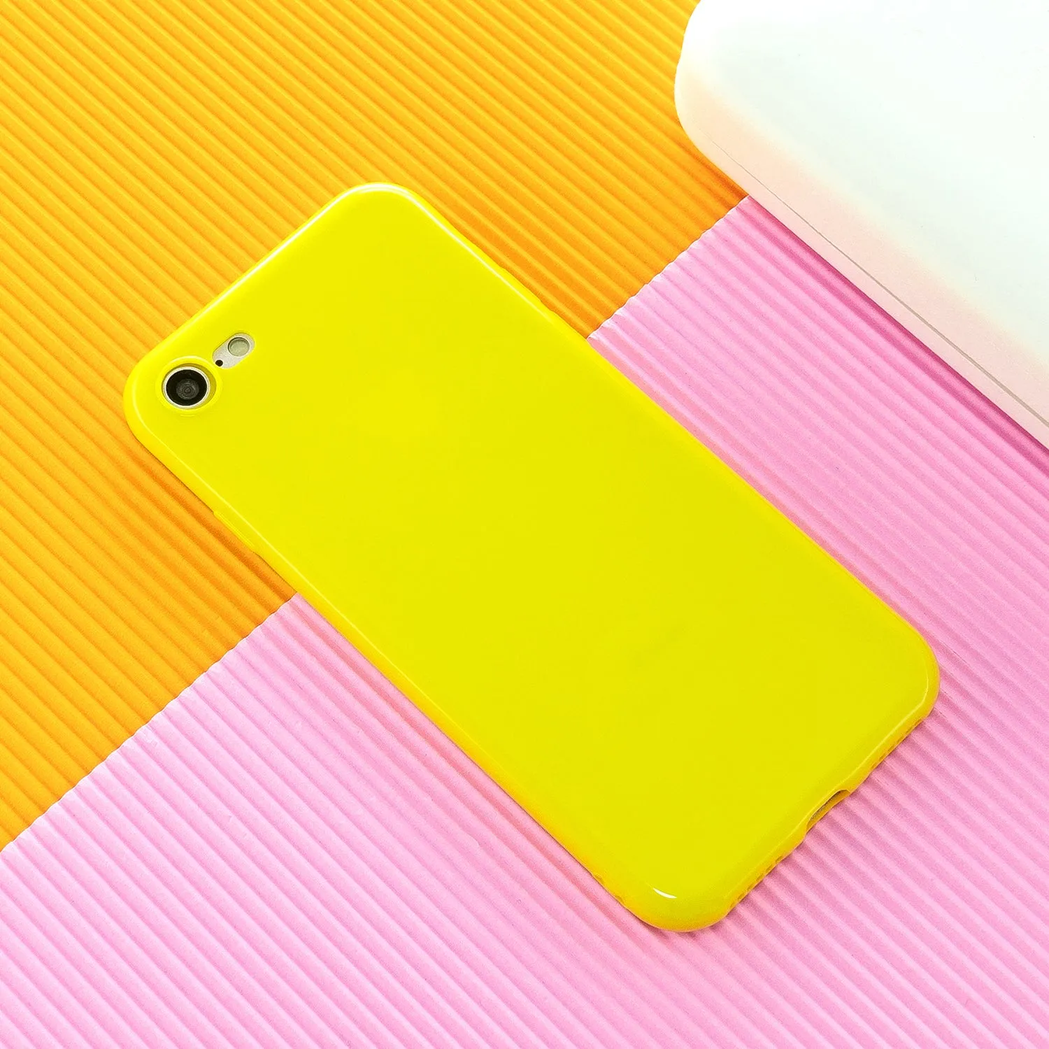 For iPhone 5/5S/SE/6/6S/6 Plus/6S Plus/7/8/7 Plus/8 Plus Cellphone Cover Soft TPU Bumper Protector Phone Shell Lemon yellow