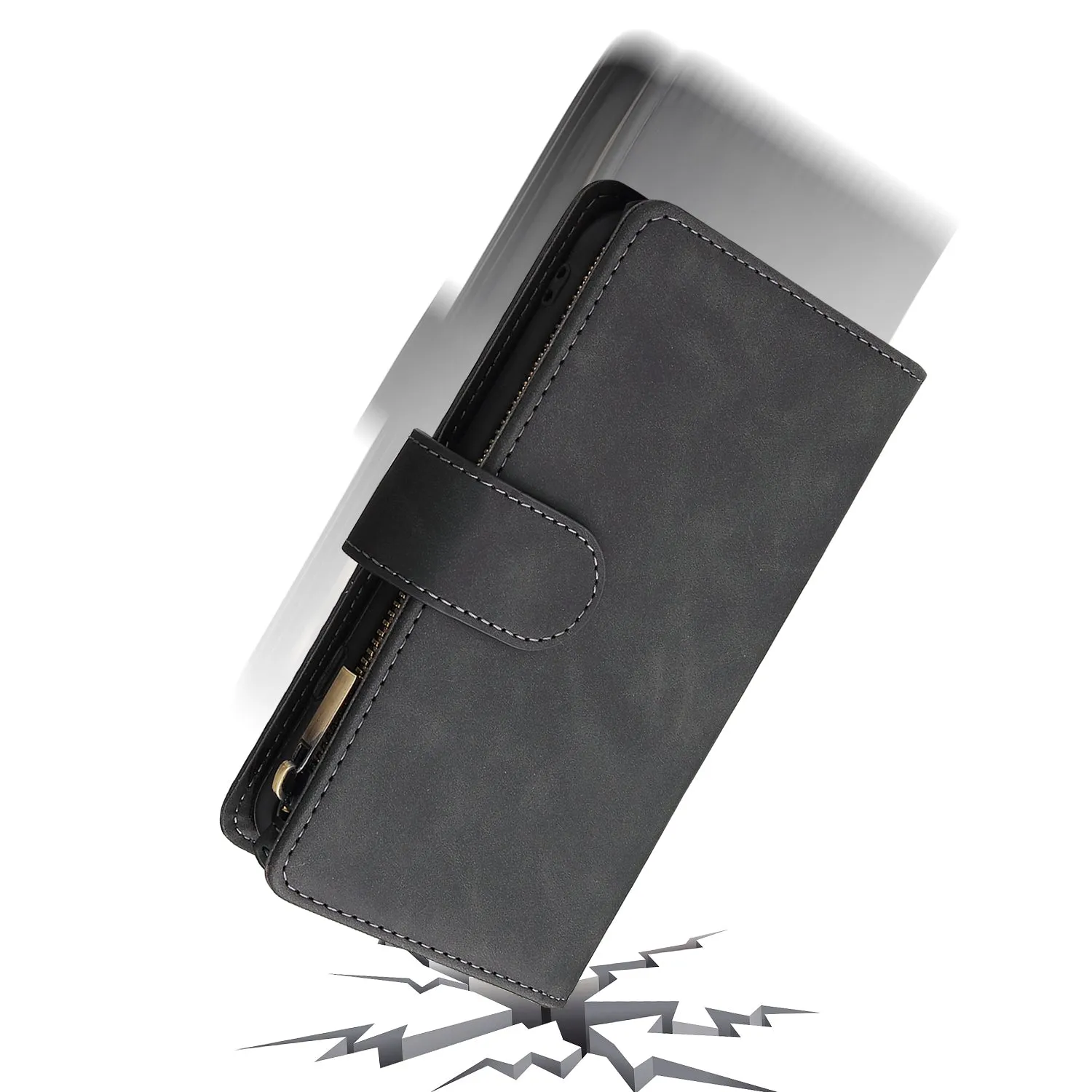 For iPhone 6 / 6S iPhone 6 plus / 6S plus iPhone 7 / 8 iPhone 7 plus / 8 plus Smart Phone Cover Coin Pocket with Cards Bracket Zipper Phone PU Leather Case Phone Cover  iPhone 6 / 6S