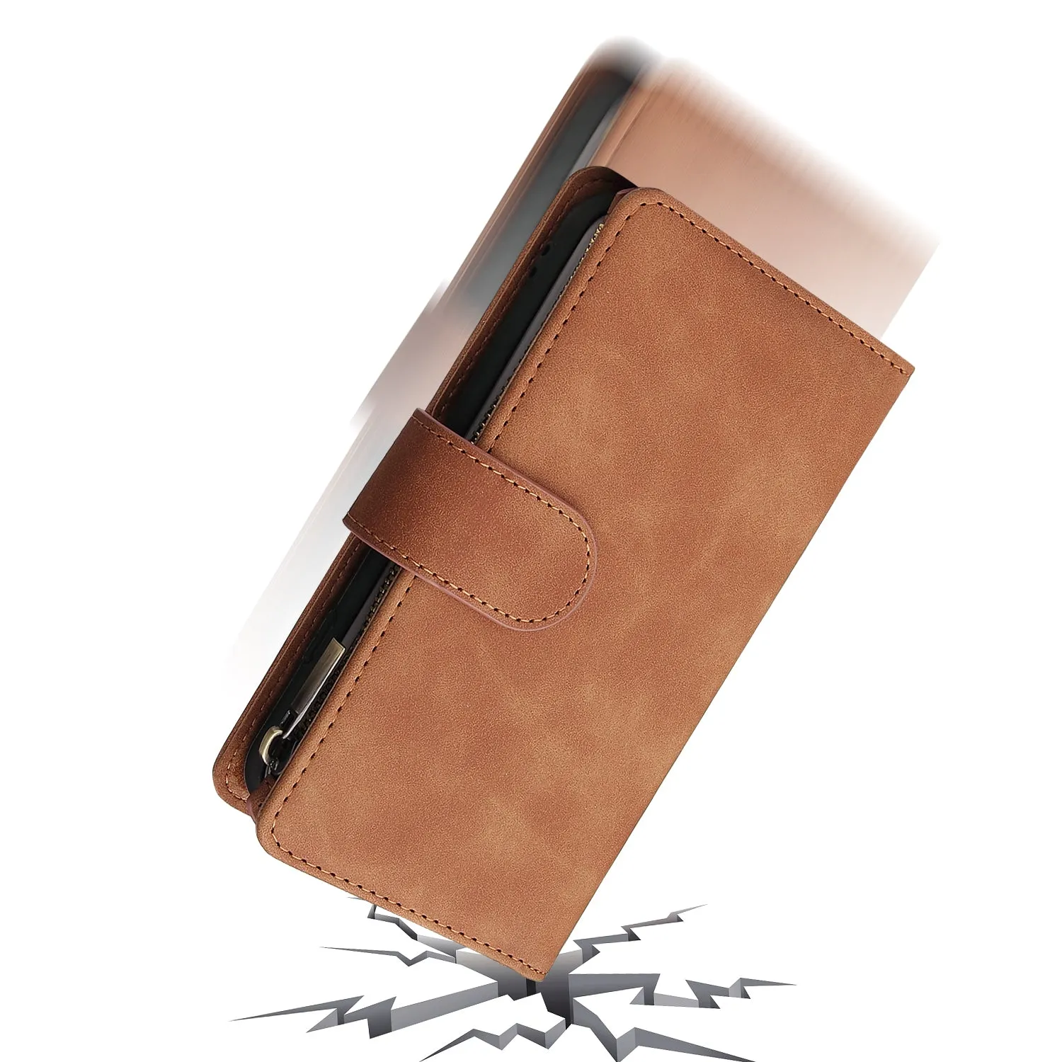 For iPhone 6 / 6S iPhone 6 plus / 6S plus iPhone 7 / 8 iPhone 7 plus / 8 plus Smart Phone Cover Coin Pocket with Cards Bracket Zipper Phone PU Leather Case Phone Cover  iPhone 6 / 6S