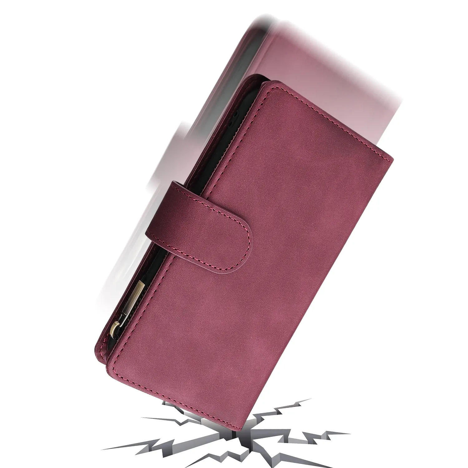 For iPhone 6 / 6S iPhone 6 plus / 6S plus iPhone 7 / 8 iPhone 7 plus / 8 plus Smart Phone Cover Coin Pocket with Cards Bracket Zipper Phone PU Leather Case Phone Cover  iPhone 6 plus / 6S plus