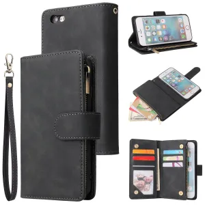 For iPhone 6 / 6S iPhone 6 plus / 6S plus iPhone 7 / 8 iPhone 7 plus / 8 plus Smart Phone Cover Coin Pocket with Cards Bracket Zipper Phone PU Leather Case Phone Cover  iPhone 6 plus / 6S plus