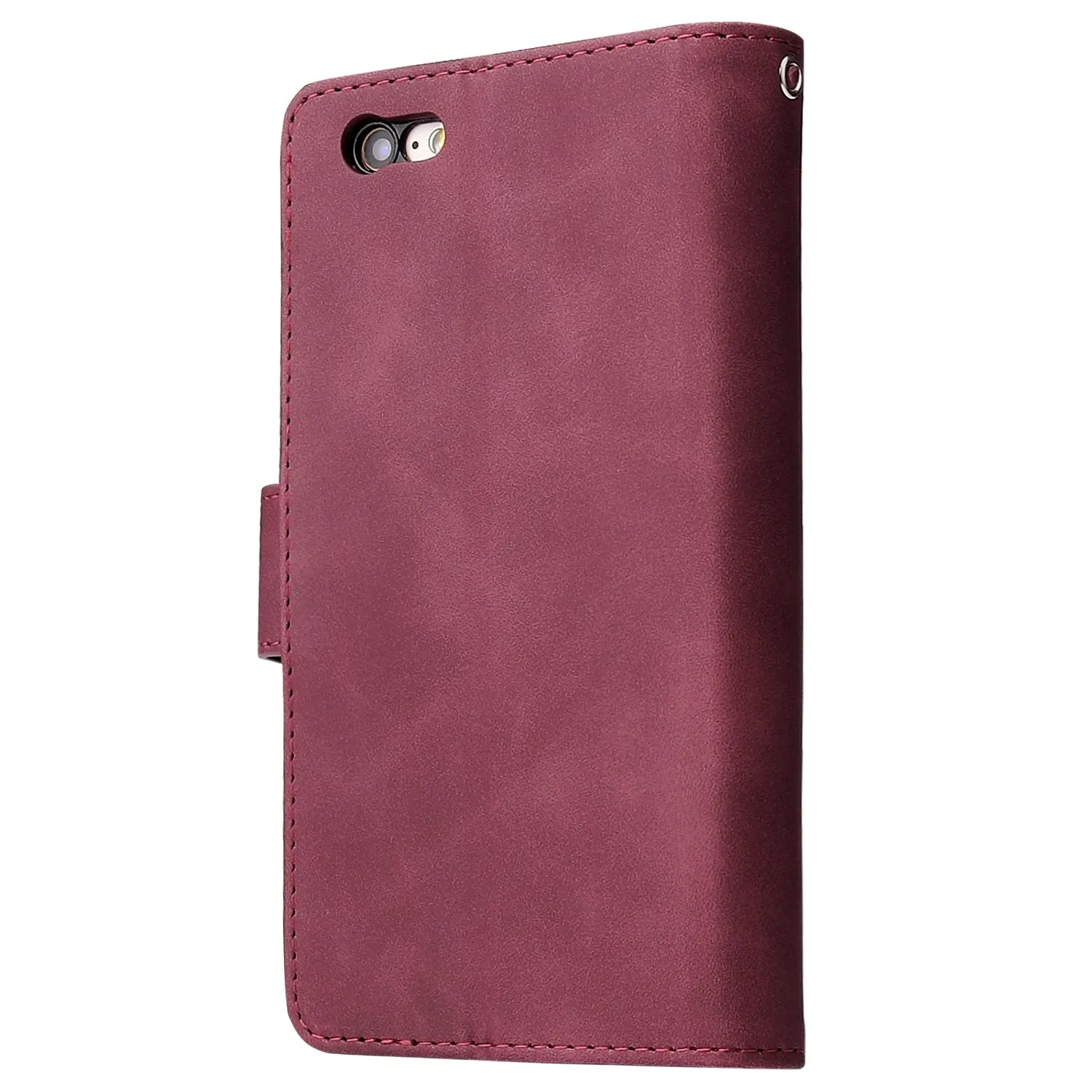 For iPhone 6 / 6S iPhone 6 plus / 6S plus iPhone 7 / 8 iPhone 7 plus / 8 plus Smart Phone Cover Coin Pocket with Cards Bracket Zipper Phone PU Leather Case Phone Cover  iPhone 6 plus / 6S plus