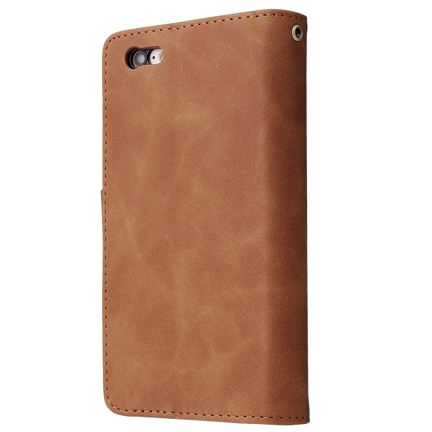 For iPhone 6 / 6S iPhone 6 plus / 6S plus iPhone 7 / 8 iPhone 7 plus / 8 plus Smart Phone Cover Coin Pocket with Cards Bracket Zipper Phone PU Leather Case Phone Cover  iPhone 6 plus / 6S plus