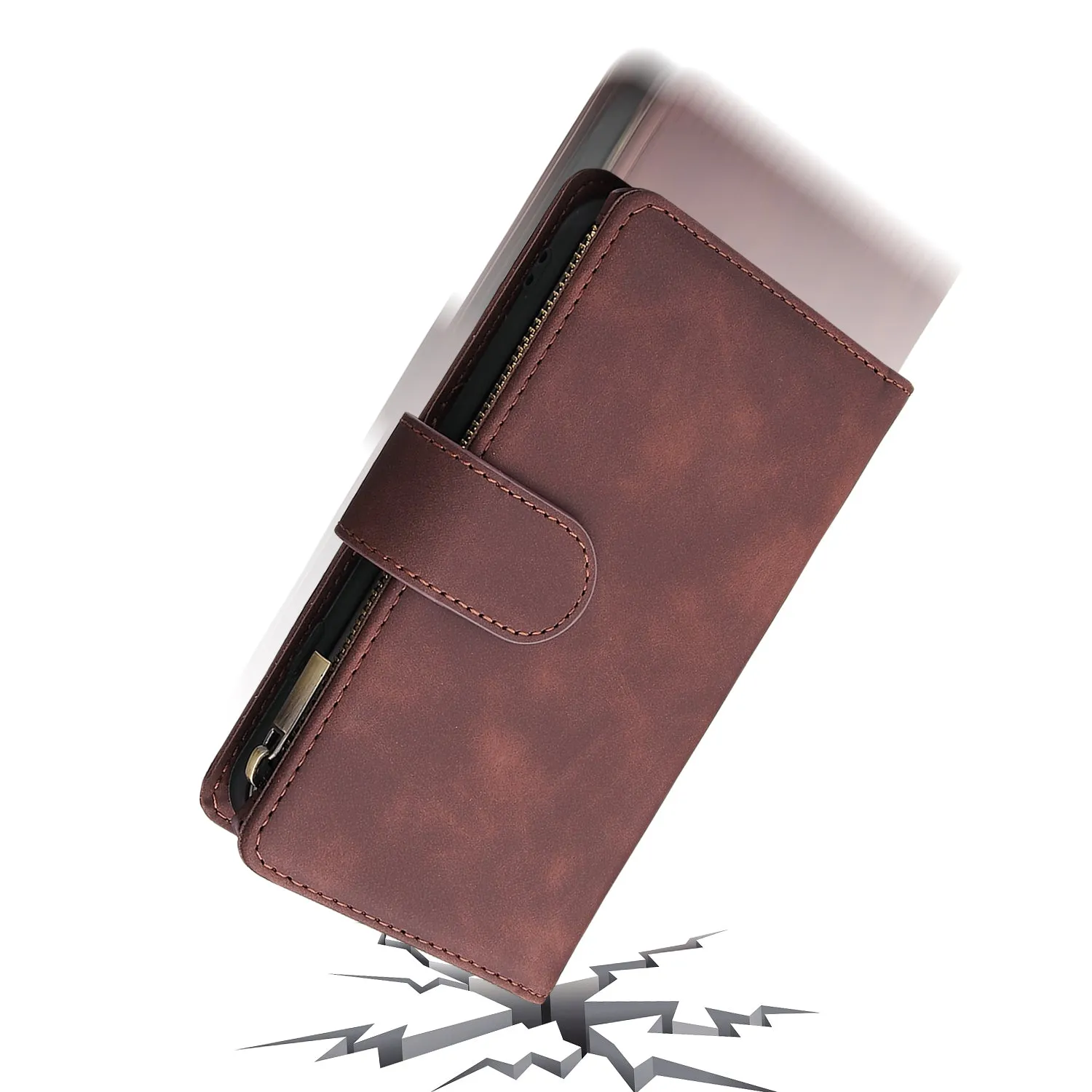 For iPhone 6 / 6S iPhone 6 plus / 6S plus iPhone 7 / 8 iPhone 7 plus / 8 plus Smart Phone Cover Coin Pocket with Cards Bracket Zipper Phone PU Leather Case Phone Cover  iPhone 6 plus / 6S plus