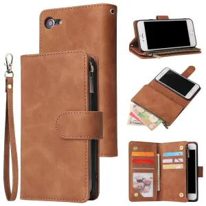 For iPhone 6 / 6S iPhone 6 plus / 6S plus iPhone 7 / 8 iPhone 7 plus / 8 plus Smart Phone Cover Coin Pocket with Cards Bracket Zipper Phone PU Leather Case Phone Cover  iPhone 7 / 8