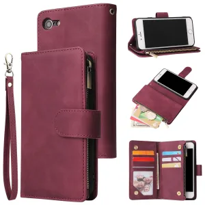 For iPhone 6 / 6S iPhone 6 plus / 6S plus iPhone 7 / 8 iPhone 7 plus / 8 plus Smart Phone Cover Coin Pocket with Cards Bracket Zipper Phone PU Leather Case Phone Cover  iPhone 7 / 8