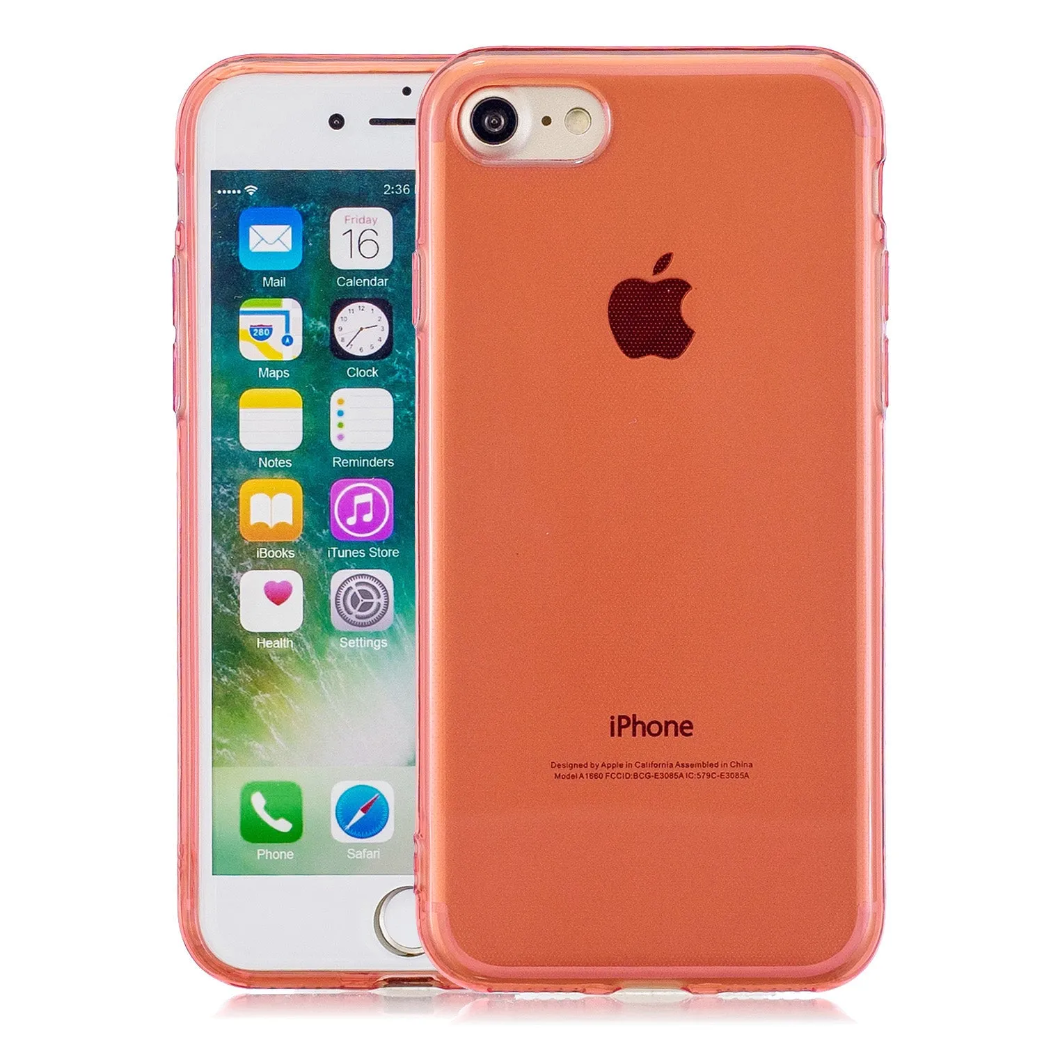 for iPhone 6/6S / 6 Plus/6S Plus / 7/8 / 7 Plus/8 Plus Clear Colorful TPU Back Cover Cellphone Case Shell Red
