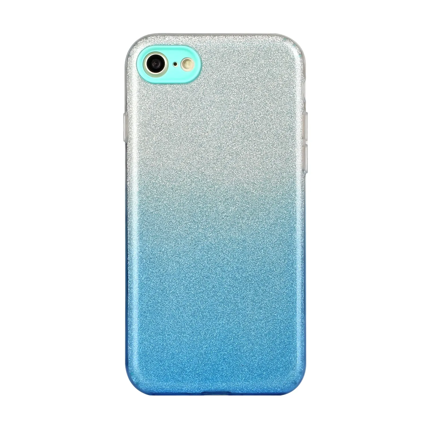 For iphone 6/6S/6 plus/6S plus/7/8/SE 2020 Phone Case Gradient Color Glitter Powder Phone Cover with Airbag Bracket blue