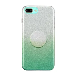 For iphone 6/6S/6 plus/6S plus/7/8/SE 2020 Phone Case Gradient Color Glitter Powder Phone Cover with Airbag Bracket green