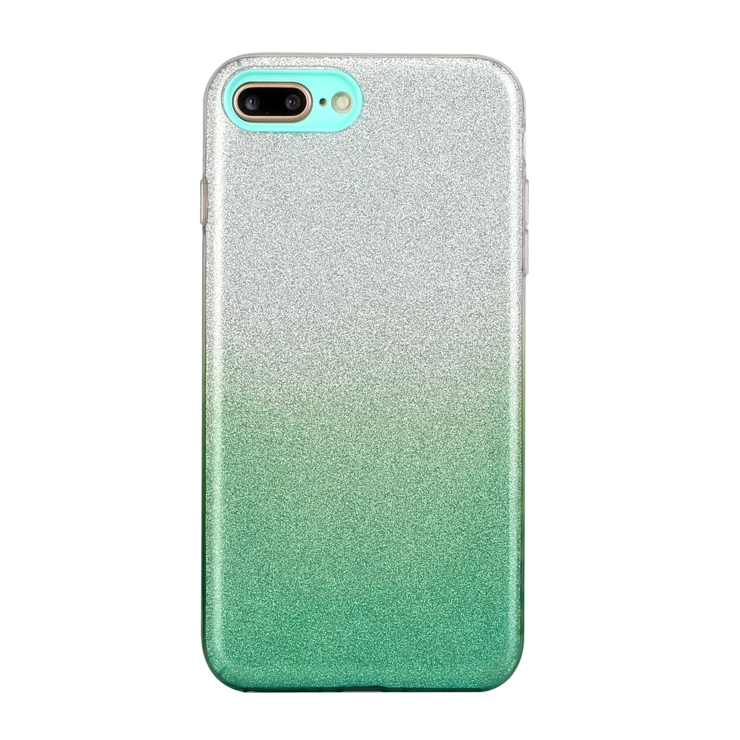 For iphone 6/6S/6 plus/6S plus/7/8/SE 2020 Phone Case Gradient Color Glitter Powder Phone Cover with Airbag Bracket green
