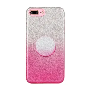 For iphone 6/6S/6 plus/6S plus/7/8/SE 2020 Phone Case Gradient Color Glitter Powder Phone Cover with Airbag Bracket Pink