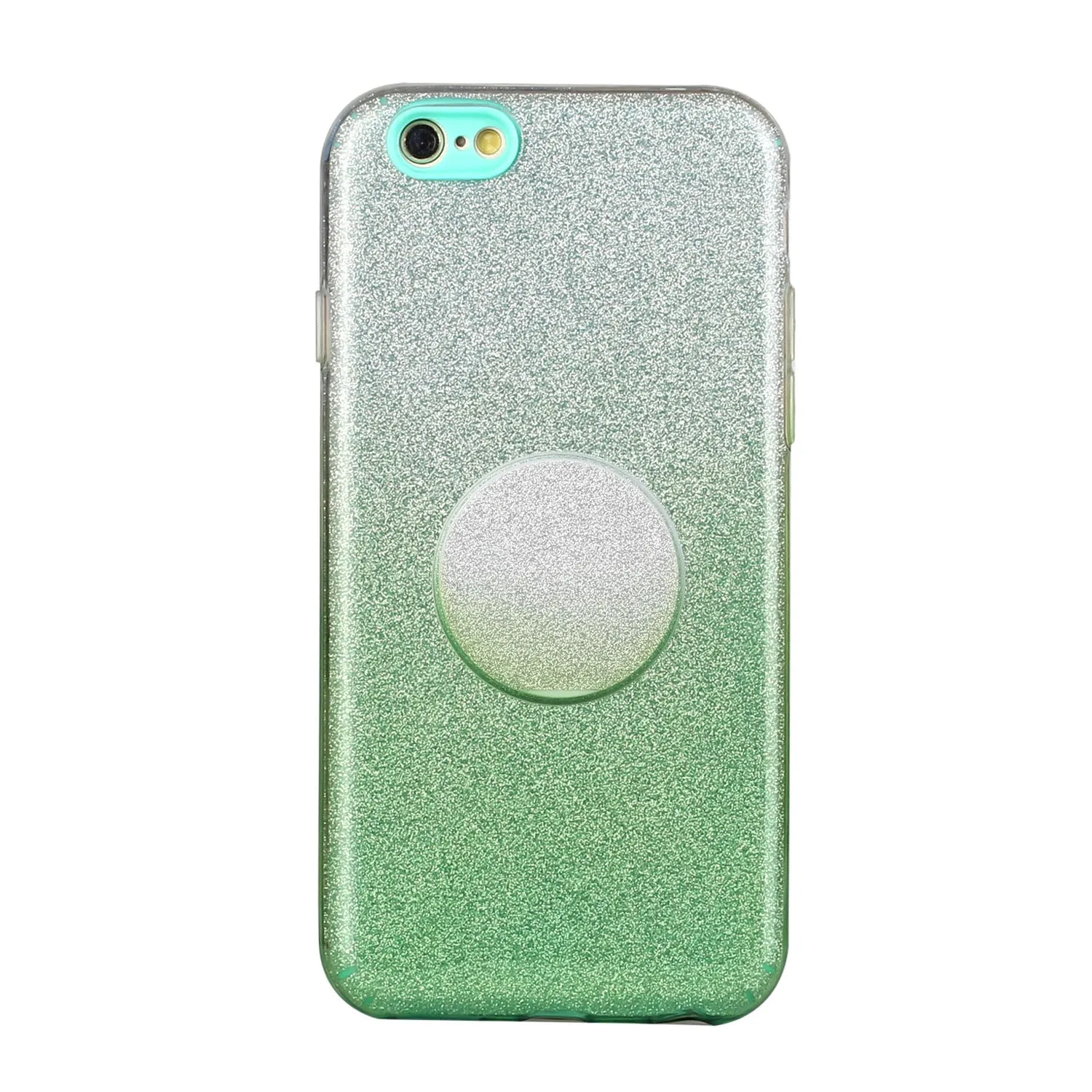 For iphone 6/6S/6 plus/6S plus/7/8/SE 2020 Phone Case Gradient Color Glitter Powder Phone Cover with Airbag Bracket Pink