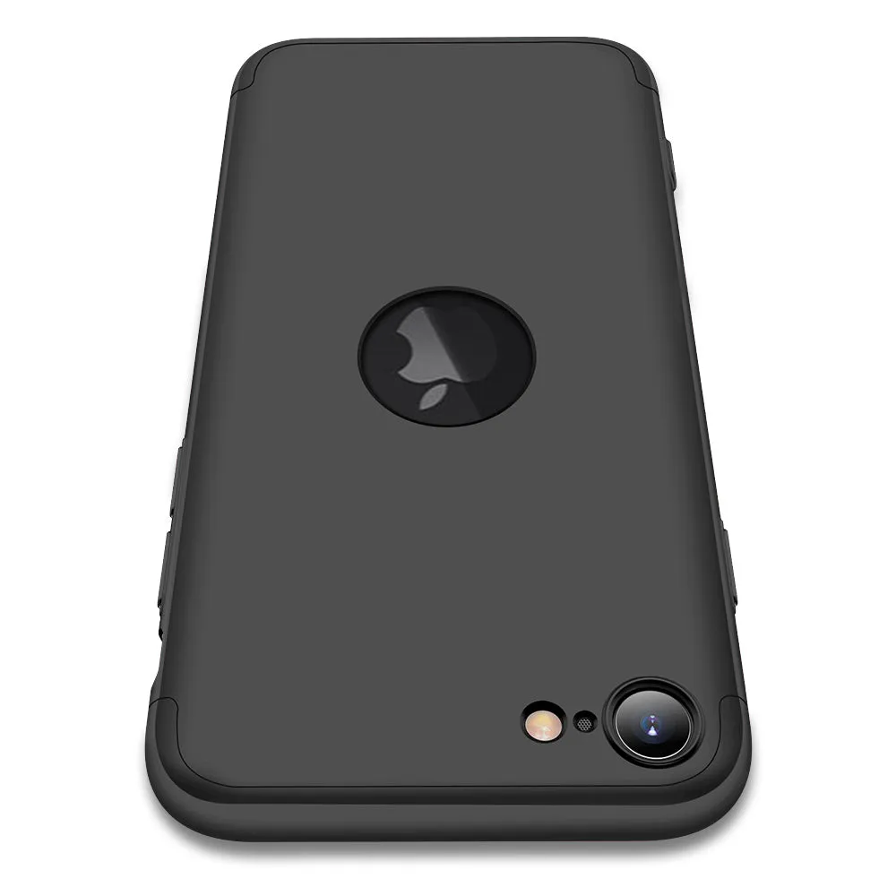 For Iphone SE 2020 360Dgree Full Protection Phone Case Protector Shockproof PC Phone Back Cover black