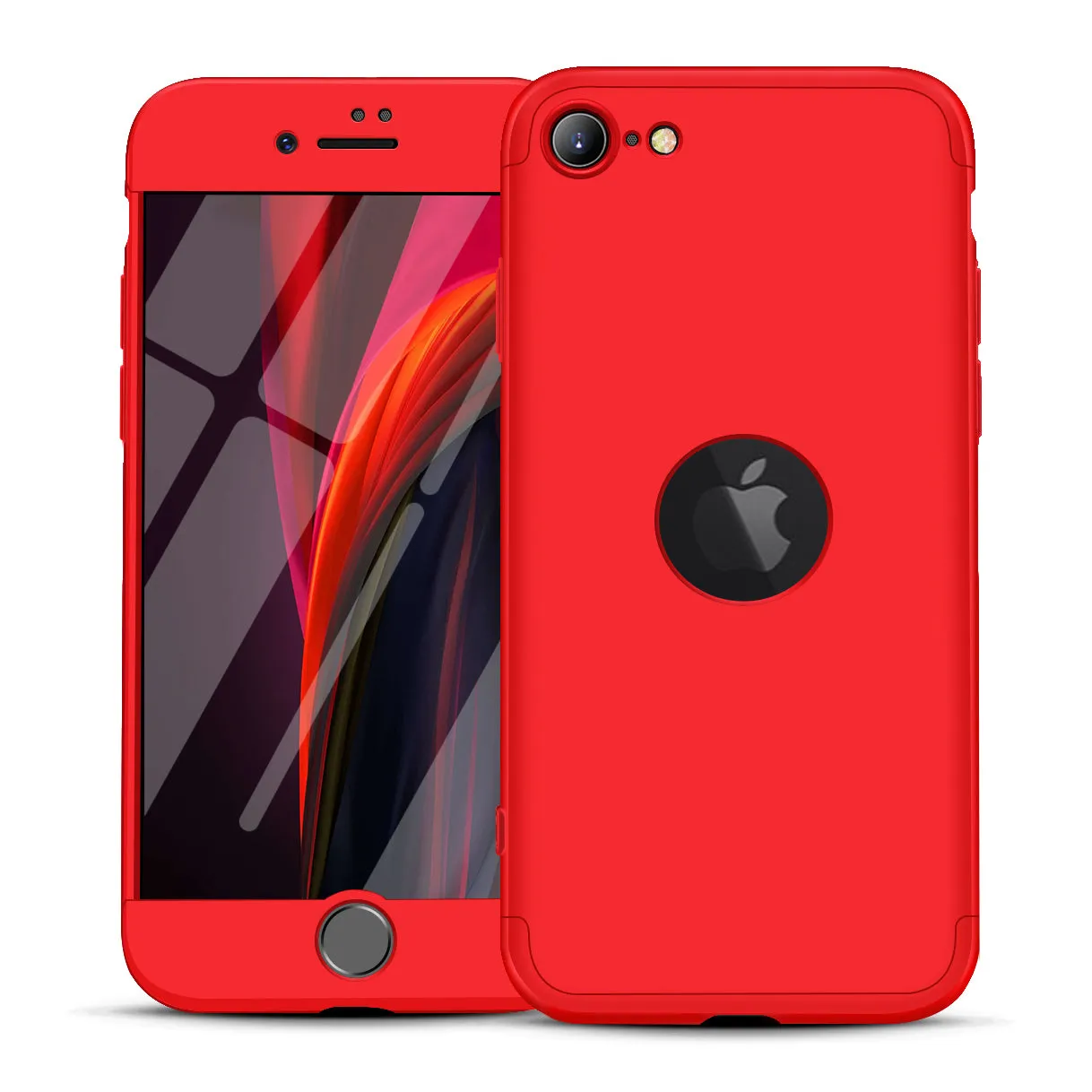 For Iphone SE 2020 360Dgree Full Protection Phone Case Protector Shockproof PC Phone Back Cover black