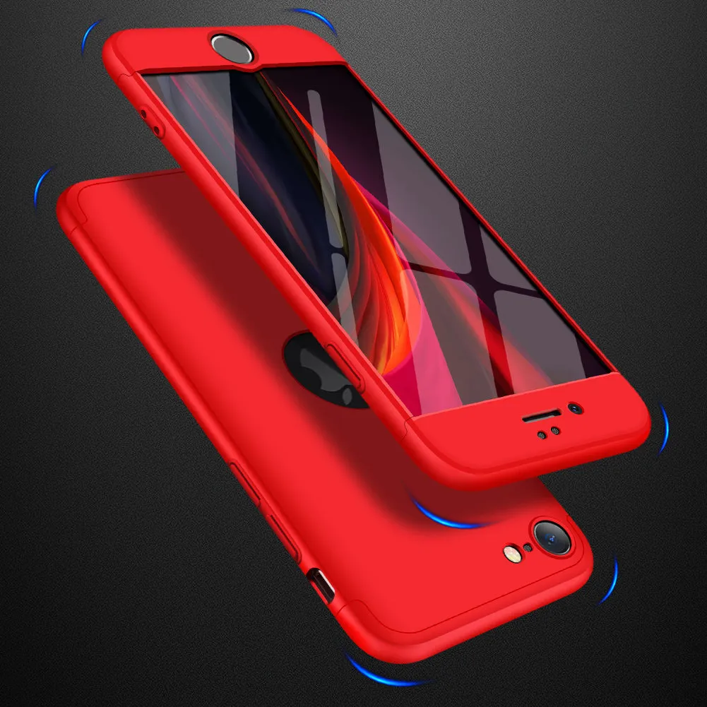 For Iphone SE 2020 360Dgree Full Protection Phone Case Protector Shockproof PC Phone Back Cover black