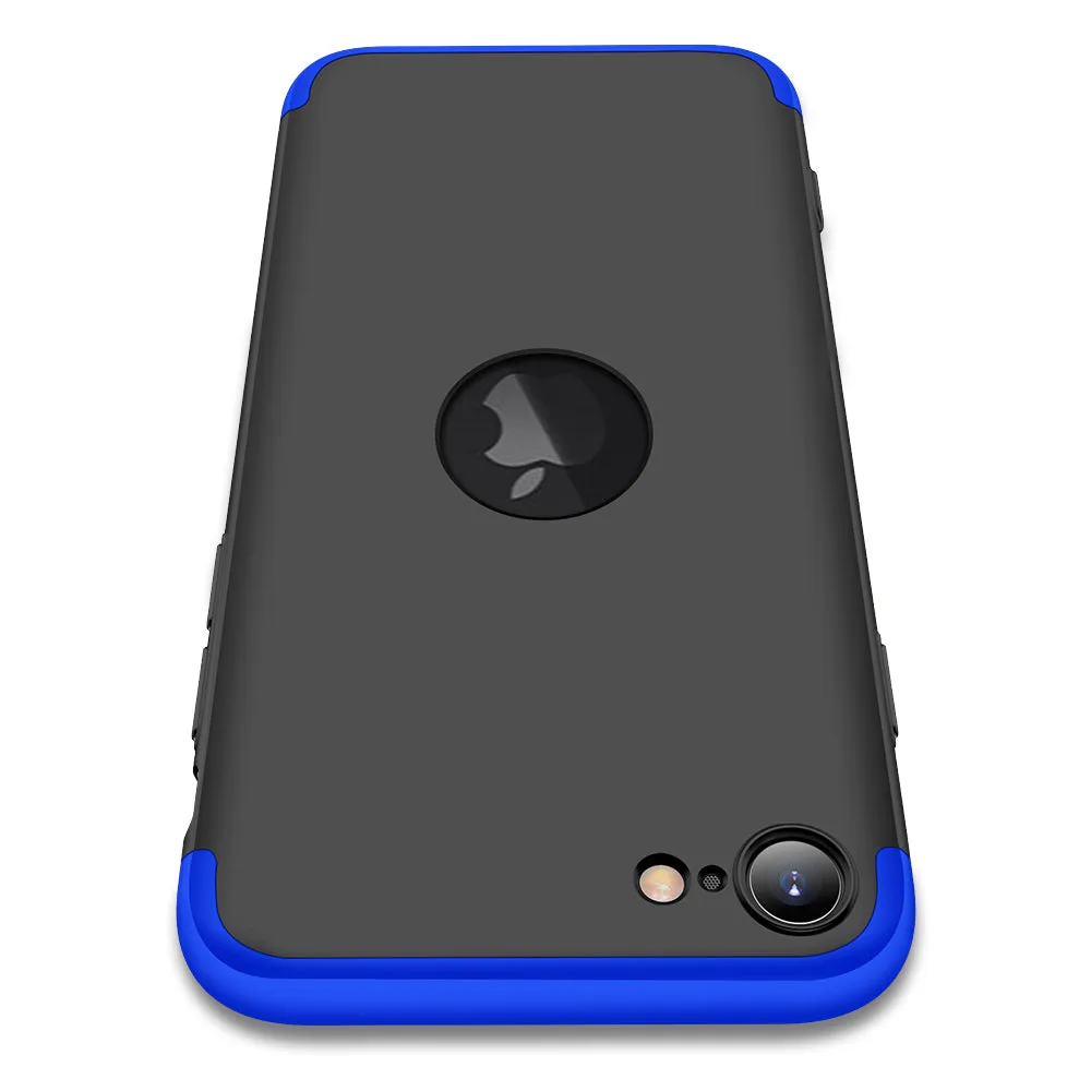 For Iphone SE 2020 360Dgree Full Protection Phone Case Protector Shockproof PC Phone Back Cover Blue black blue