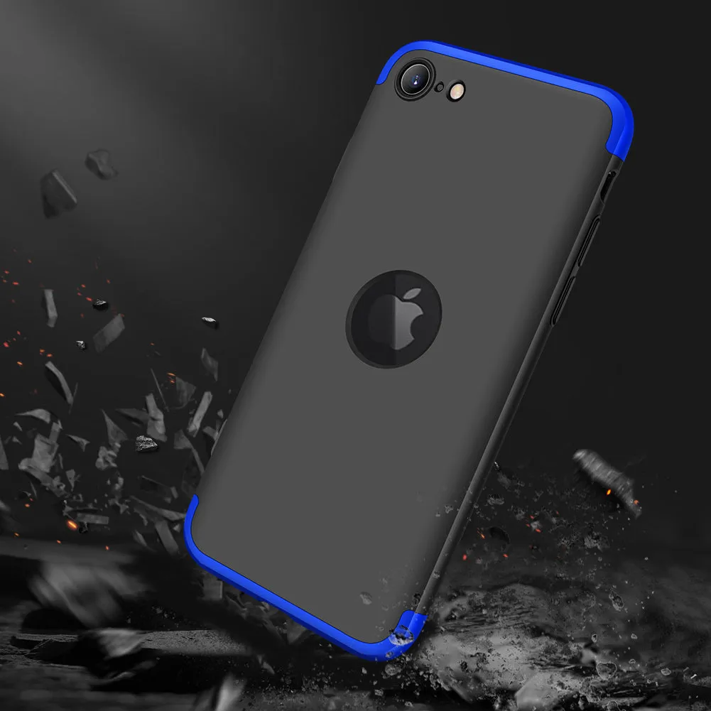 For Iphone SE 2020 360Dgree Full Protection Phone Case Protector Shockproof PC Phone Back Cover Blue black blue