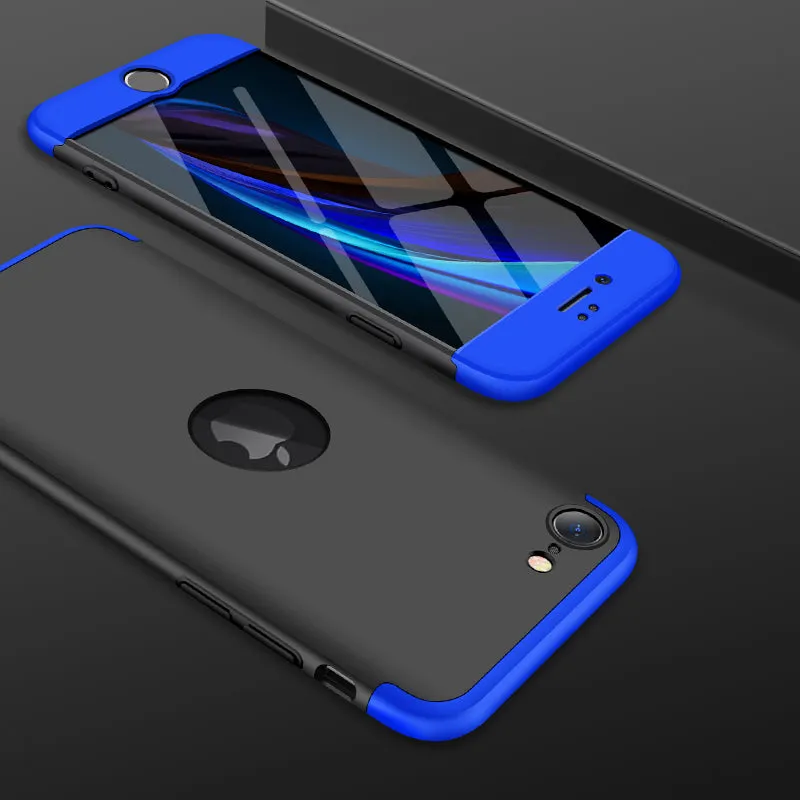For Iphone SE 2020 360Dgree Full Protection Phone Case Protector Shockproof PC Phone Back Cover Blue black blue