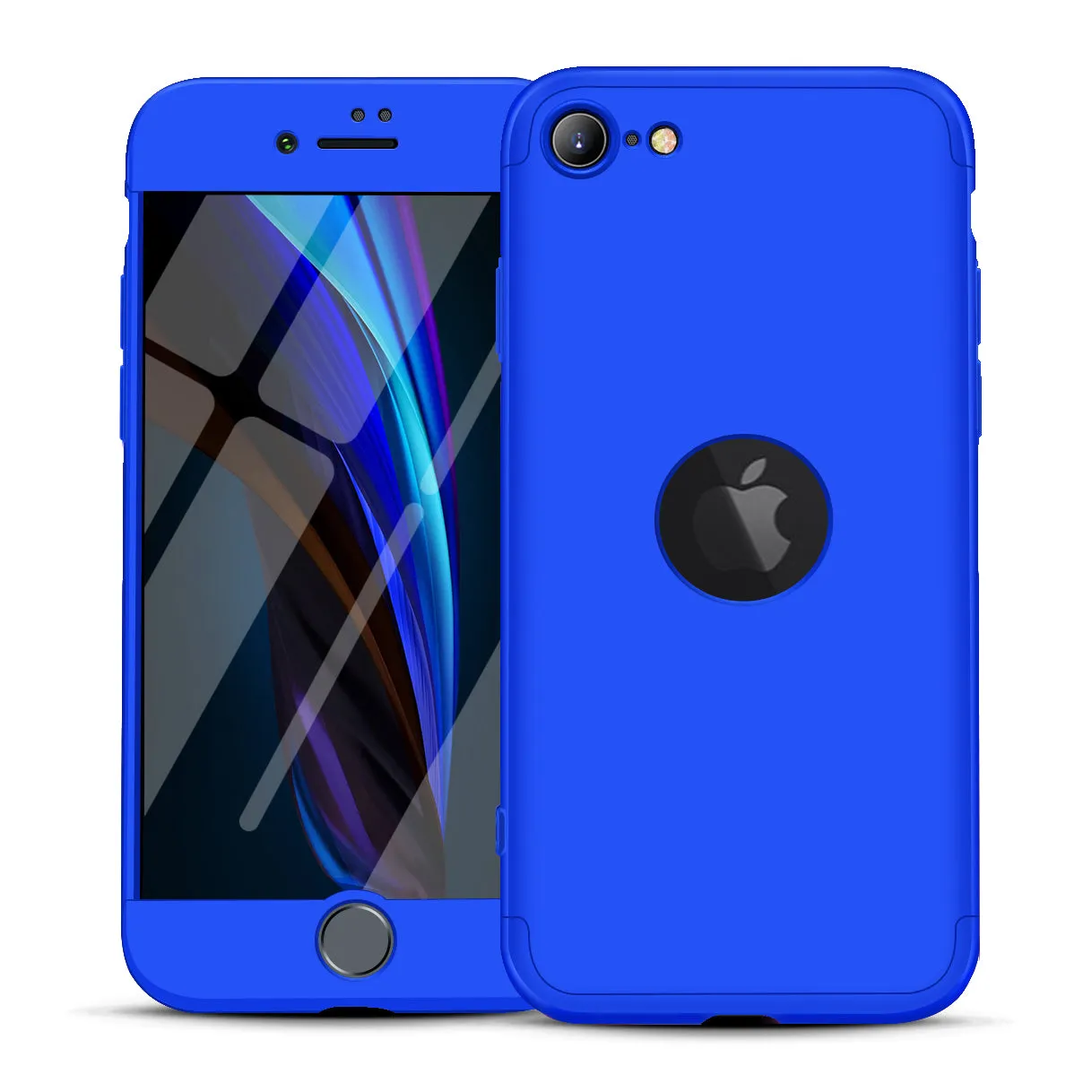 For Iphone SE 2020 360Dgree Full Protection Phone Case Protector Shockproof PC Phone Back Cover blue