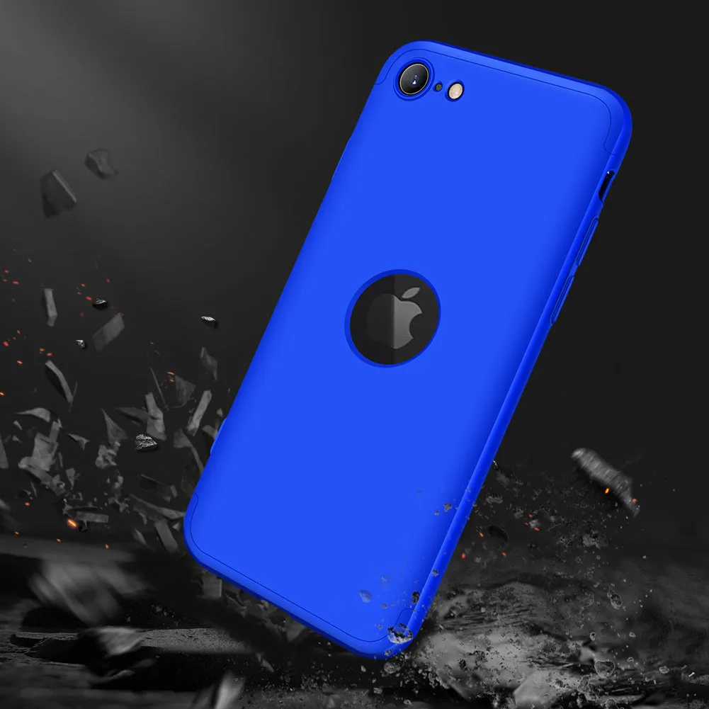 For Iphone SE 2020 360Dgree Full Protection Phone Case Protector Shockproof PC Phone Back Cover blue