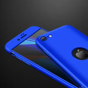 For Iphone SE 2020 360Dgree Full Protection Phone Case Protector Shockproof PC Phone Back Cover blue
