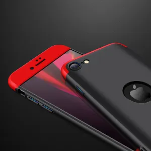 For Iphone SE 2020 360Dgree Full Protection Phone Case Protector Shockproof PC Phone Back Cover Red black red