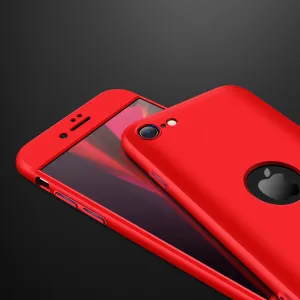 For Iphone SE 2020 360Dgree Full Protection Phone Case Protector Shockproof PC Phone Back Cover red