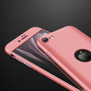 For Iphone SE 2020 360Dgree Full Protection Phone Case Protector Shockproof PC Phone Back Cover Rose gold
