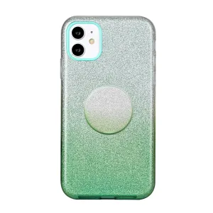 For iphone X/XS/XR/XS MAX/11/11 pro MAX Phone Case Gradient Color Glitter Powder Phone Cover with Airbag Bracket green