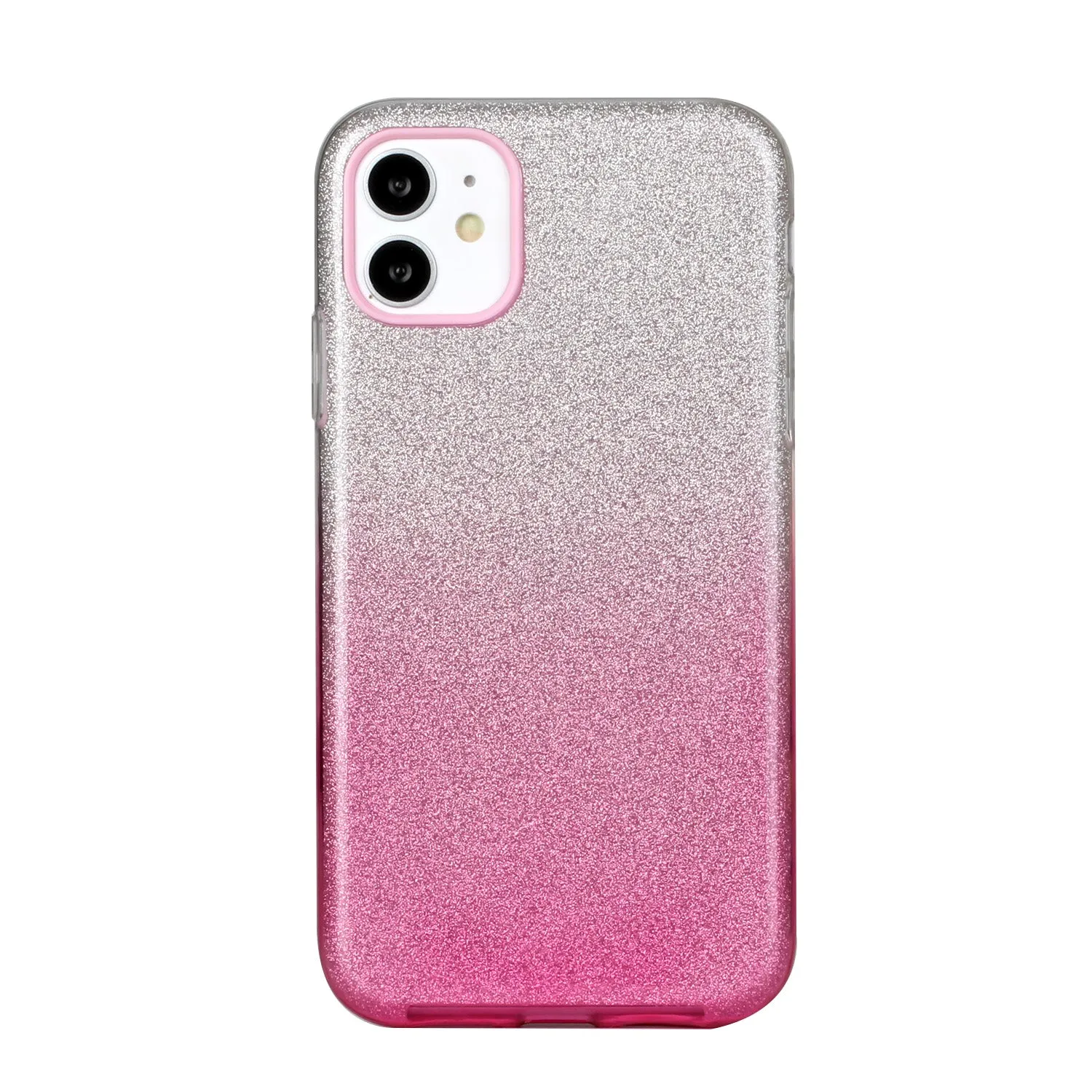 For iphone X/XS/XR/XS MAX/11/11 pro MAX Phone Case Gradient Color Glitter Powder Phone Cover with Airbag Bracket Pink