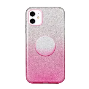 For iphone X/XS/XR/XS MAX/11/11 pro MAX Phone Case Gradient Color Glitter Powder Phone Cover with Airbag Bracket Pink