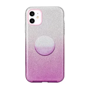 For iphone X/XS/XR/XS MAX/11/11 pro MAX Phone Case Gradient Color Glitter Powder Phone Cover with Airbag Bracket purple