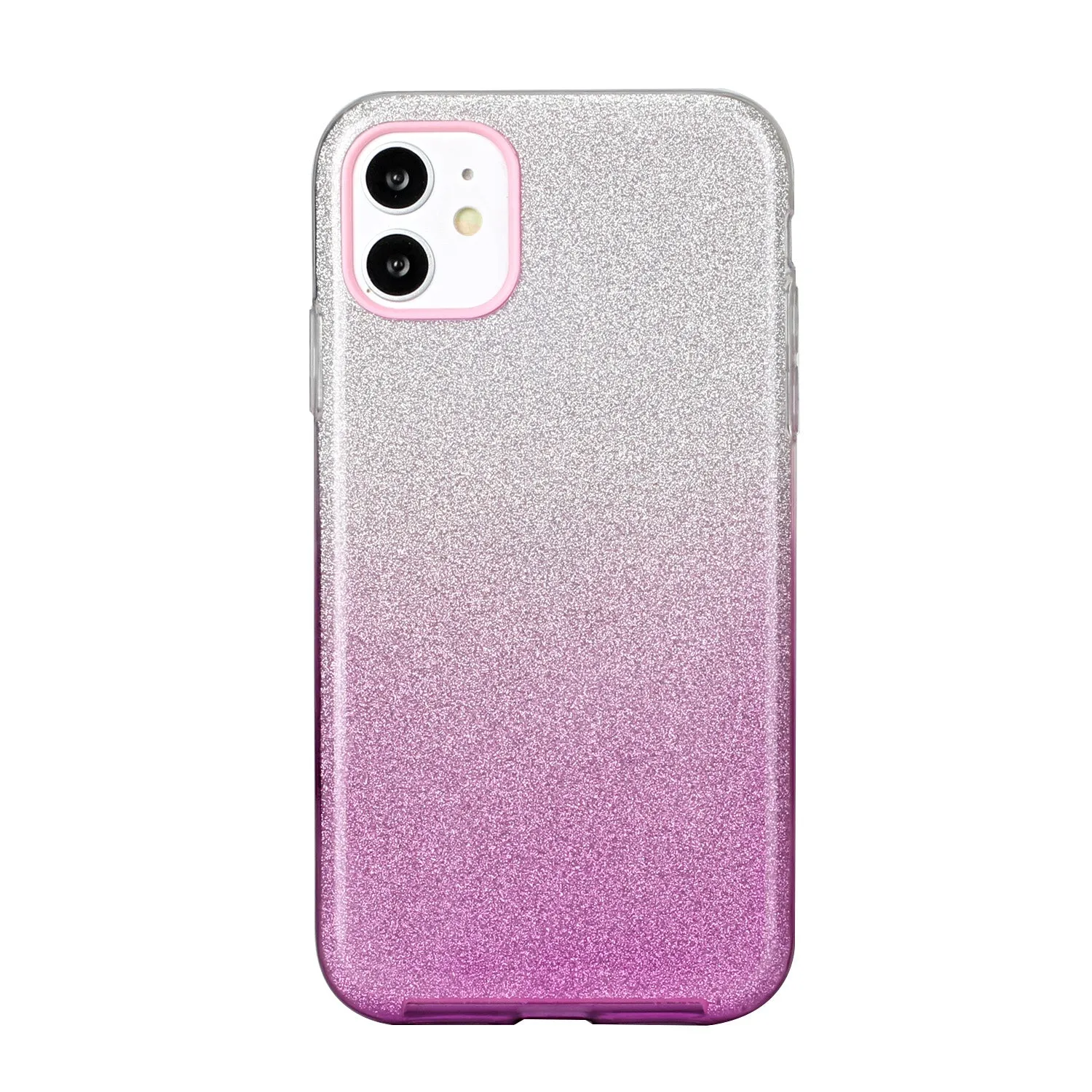 For iphone X/XS/XR/XS MAX/11/11 pro MAX Phone Case Gradient Color Glitter Powder Phone Cover with Airbag Bracket purple