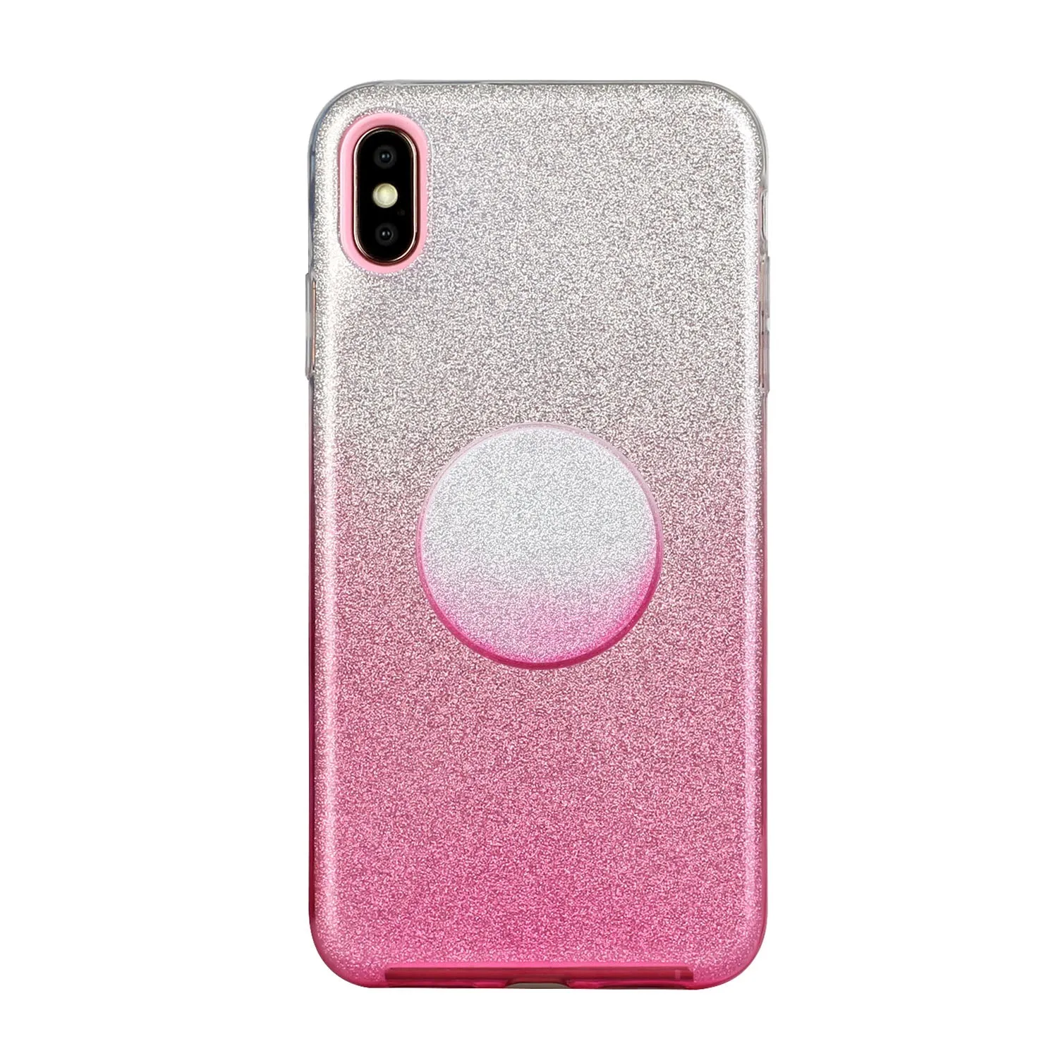 For iphone X/XS/XR/XS MAX/11/11 pro MAX Phone Case Gradient Color Glitter Powder Phone Cover with Airbag Bracket purple